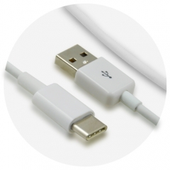 USB-C to USB-A 2.0 Round Cable with Polish PC Housing