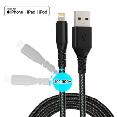 Ultra-rugged SGS Certified 100,000 Times Bend Tested MFi Lightning Cable