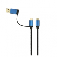 2.0 USB-C & USB-A 2 in 1 Charge & Sync Cable